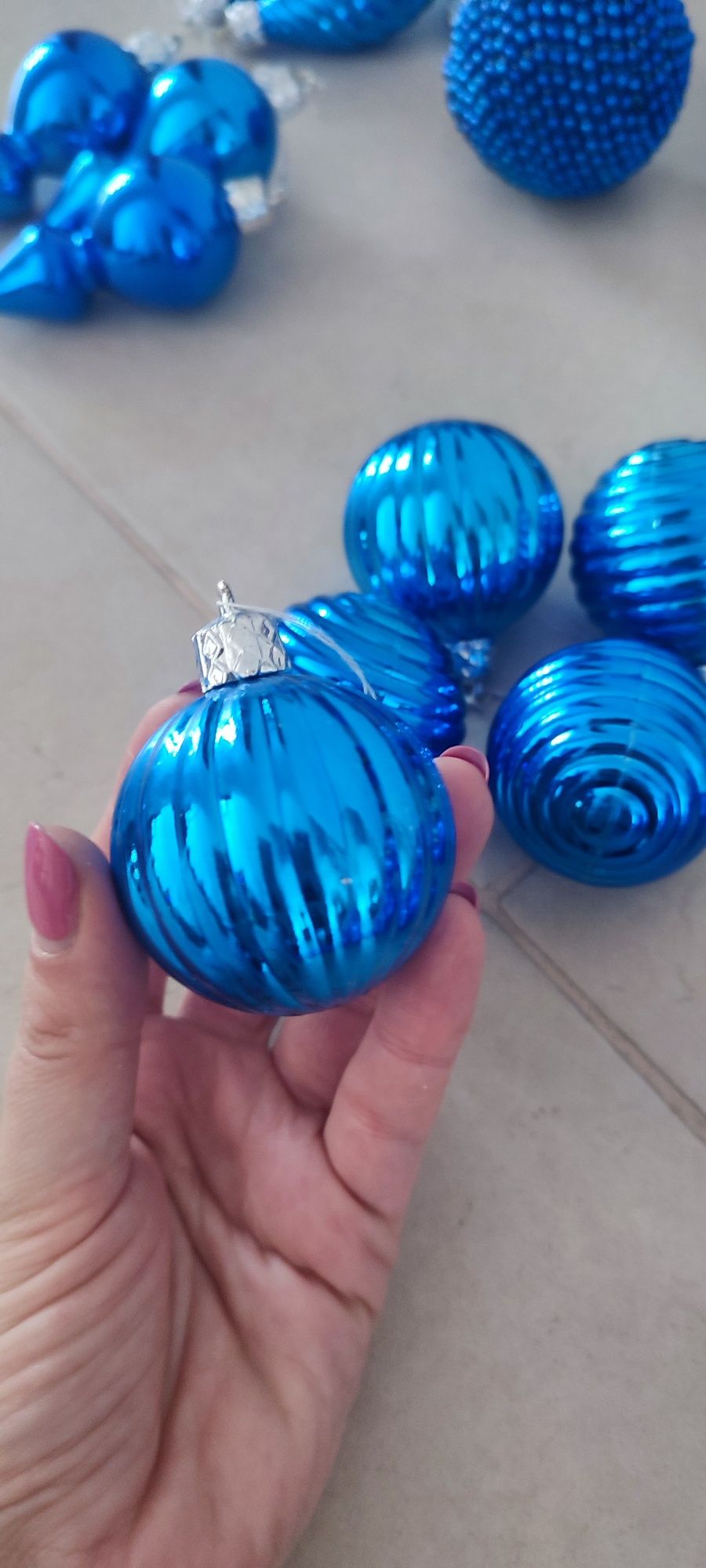 Conjunto enfeites de Natal azuis 98pç