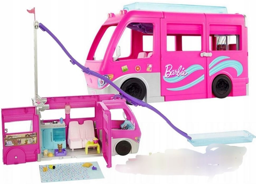 Barbie kamper marzeń camper auto zjeżdżalnia łazienka barbie orygina