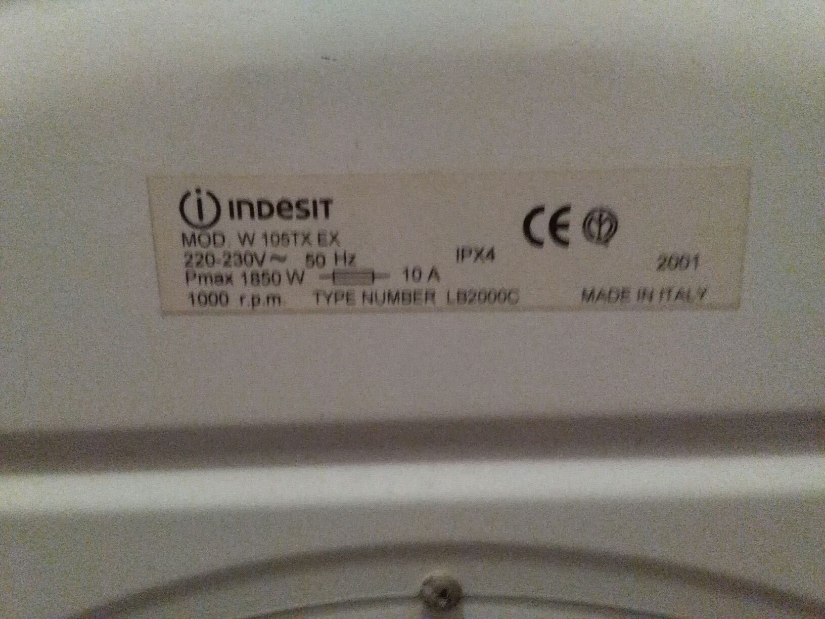 Czesci do pralki indesit w 105 TX EX