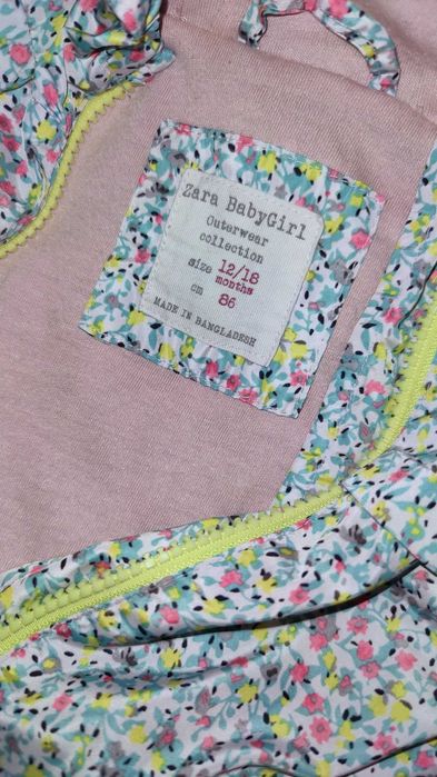 Kurtka,kurteczka Zara w kwiatuszki z kapturem Wiosna/Lato Stan Bdb 86