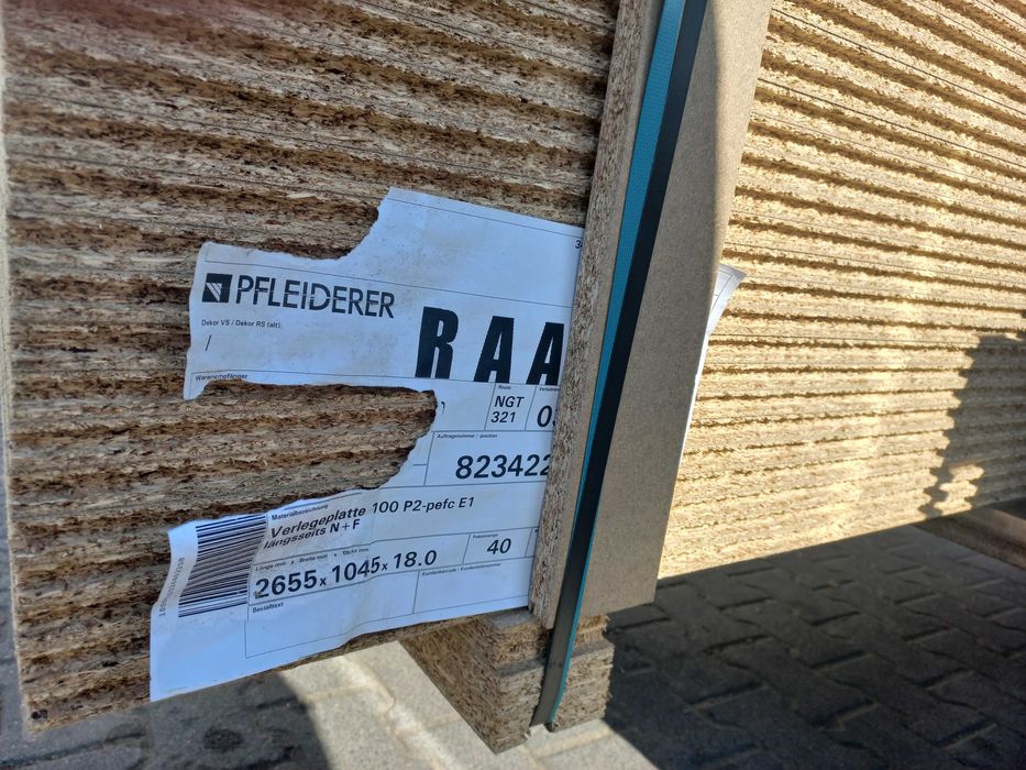 Płyta na podłogę, pióro wpust 2655 x 1045 x 18'