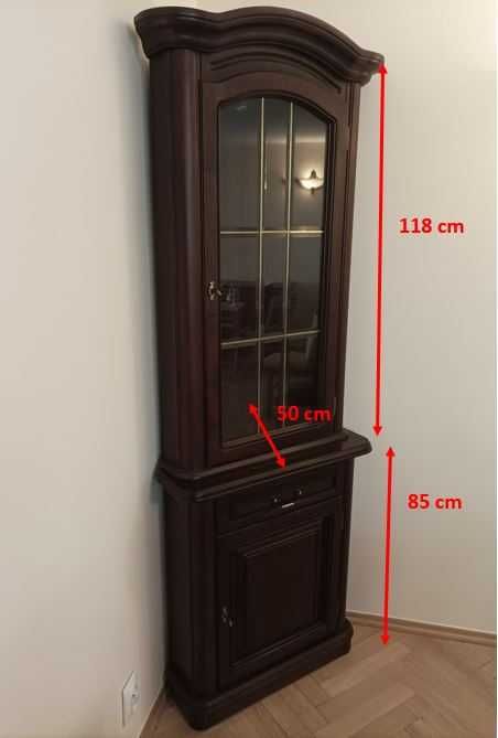 Klasyczne meble salon/biuro [stół, krzesła, 2 x witryna, komoda RTV]