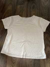 Kremowa damska bluzka z koralikami t-shirt TU r. XL/ 42