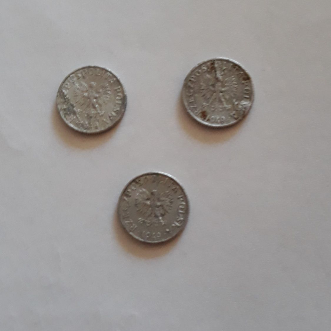 Monety 1 gr z 1949 r bez znaku mennicy