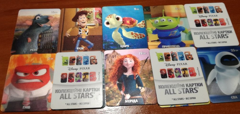 Коллекционные карточки All Star Disney-Pixar