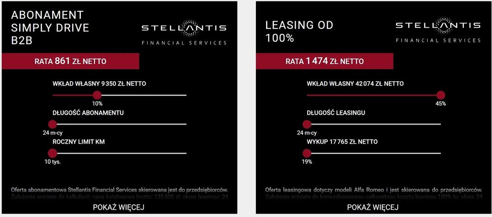 Alfa Romeo Junior Najnowsza hybryda 145KM - abonament 861 zł