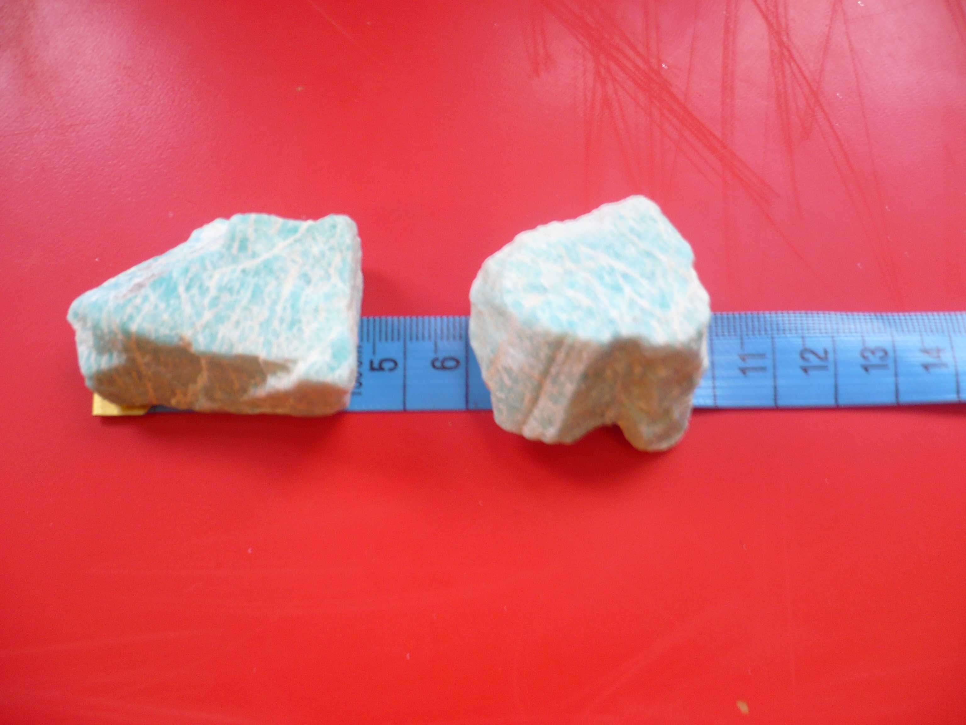 Amazonit surowy kamień dla kobiet, 2 sztuki, waga 76,2 gram