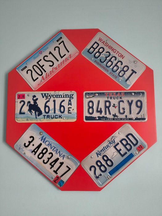 Ozdoba z amerykańskich tablic rejestracyjnych