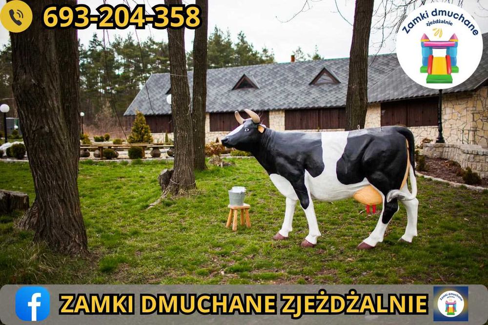 Zamki dmuchane zjeżdżalnie dmuchańce sztuczna  krowa do dojenia