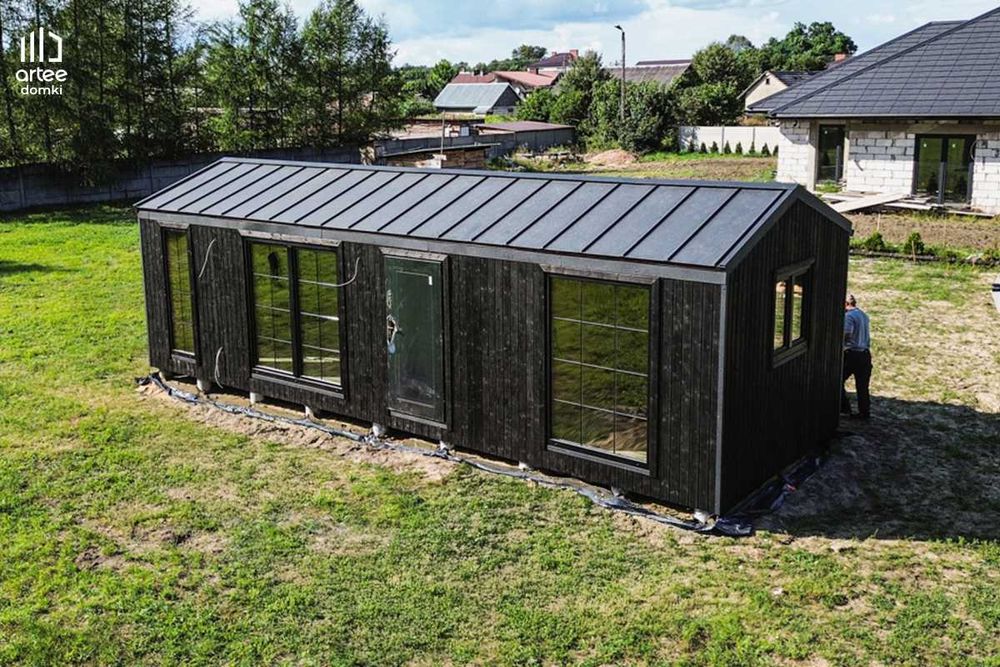 Dom drewniany • modułowy 35 m² • całoroczny • na zgłoszenie • mobilny