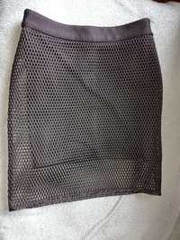 Czarna spódniczka Amisu XS 34 spódnica mini siatka miniówka