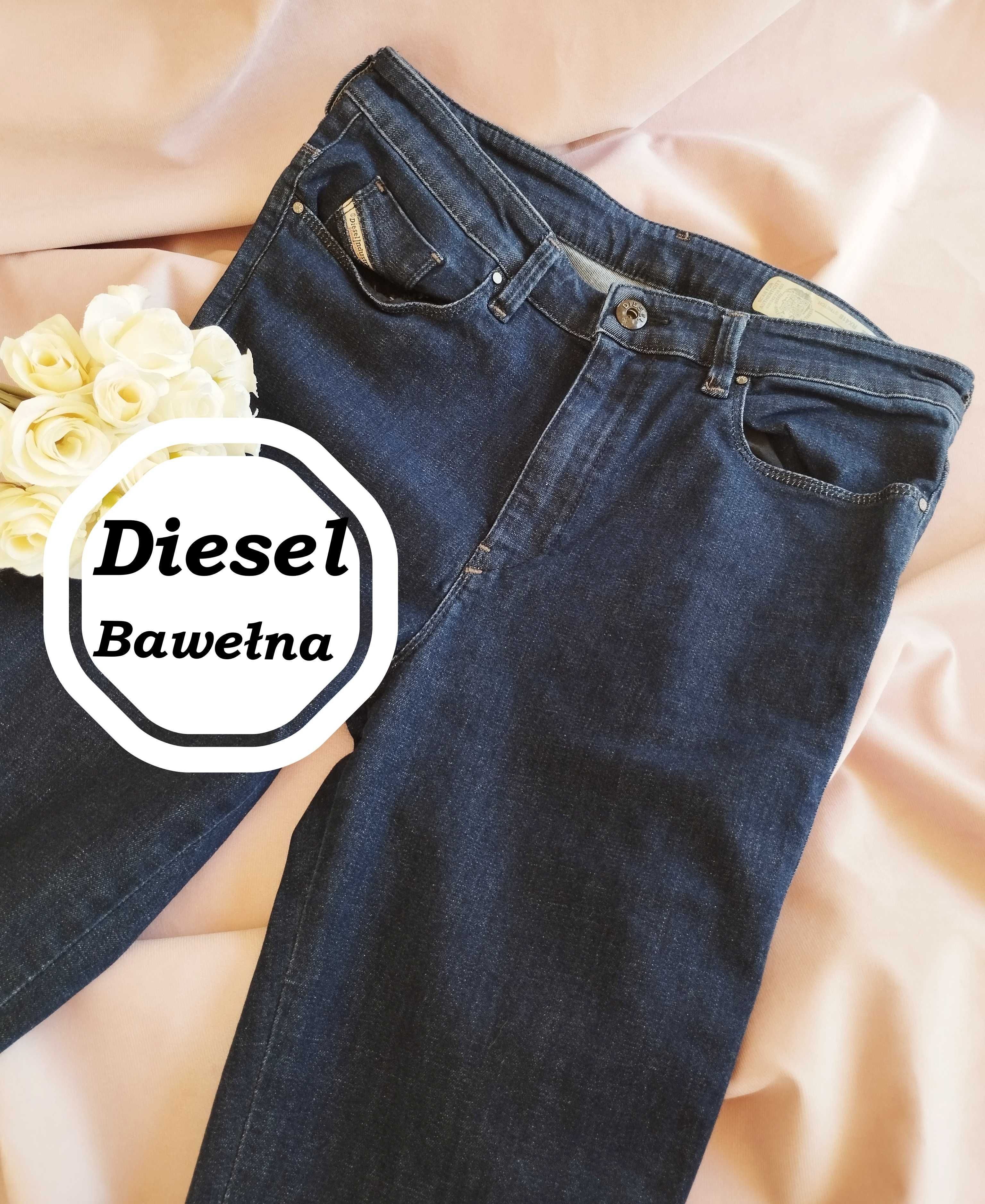 Diesel damskie jeansy Rozmiar W28 L32 granatowe rurki Slim elastan