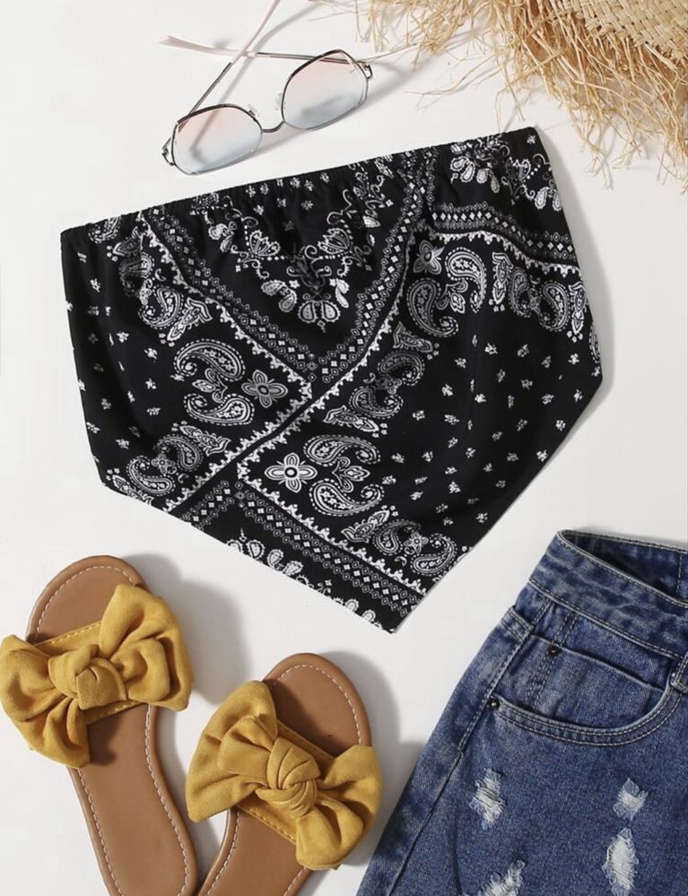 Crop top boho damski
