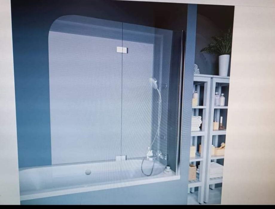 Шторка в ванну скляна  koller pool QP97, скло прозоре, подвійна,