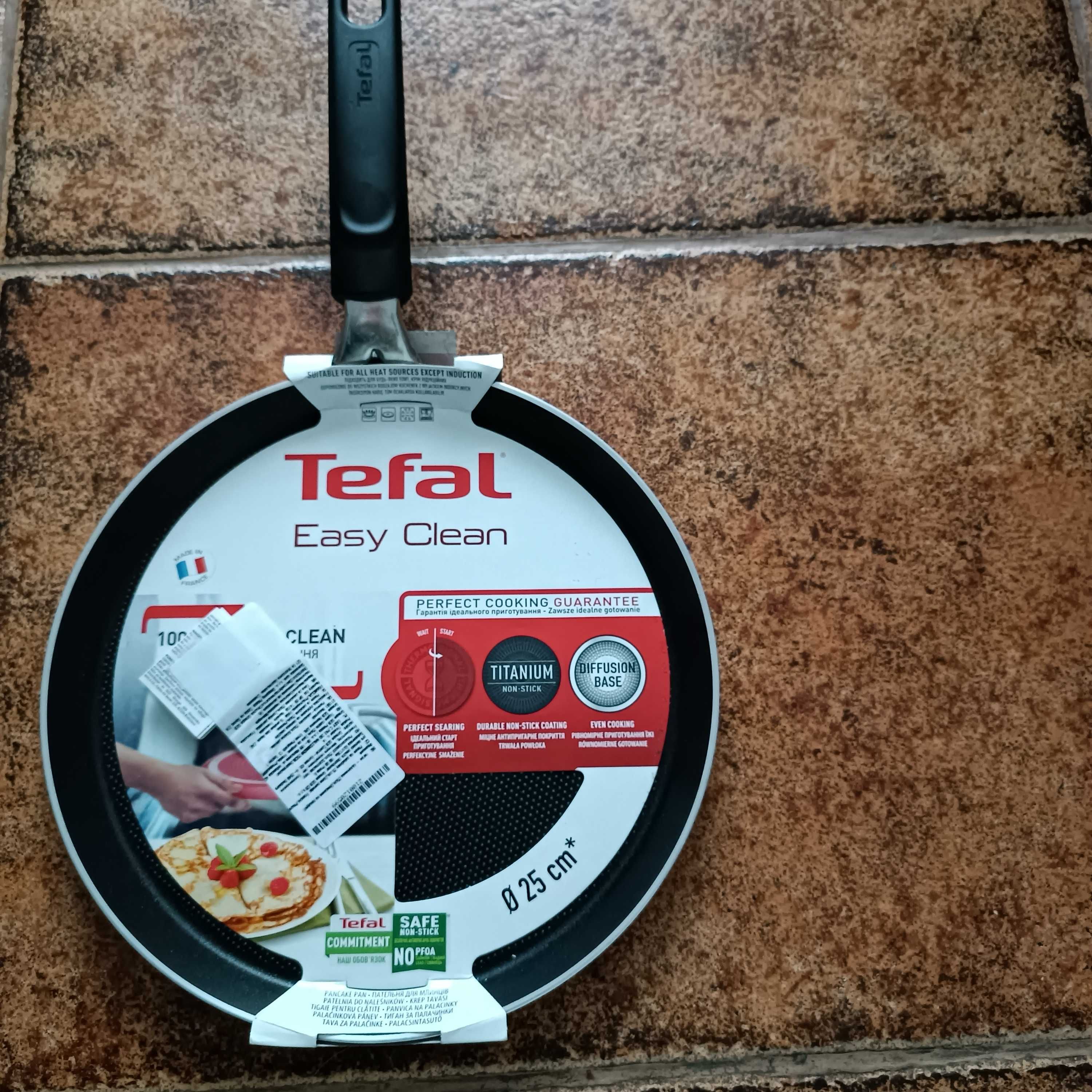 Nowy komplet TEFAL 2X Patelnia  26 -25 cm + Zestaw  2 Szt Noży Okazja