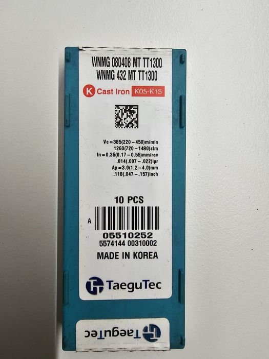 Płytki skrawające, tokarskie Taegutec WNMG