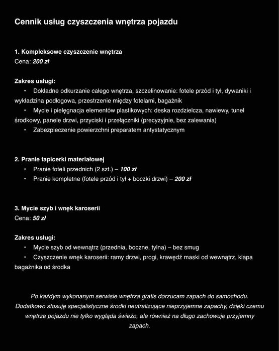 Mobilne sprzątanie samochodu