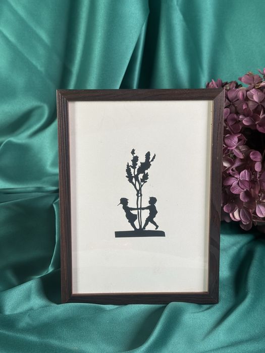 Stara wycinanka obrazek ozdoba do pokoju dziecka vintage