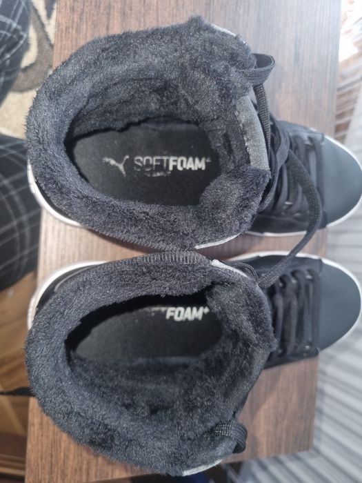 Czarne buty z futerkiem