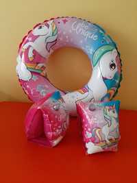 Conjunto Boia Unicornio + abraçadeiras 3 a 6 anos