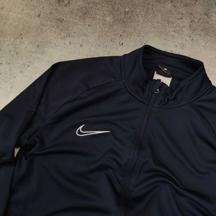 MĘSKA Sportowa Granatowa Bluza Rozpinana Stójka Nike Suwak Dri-Fit
