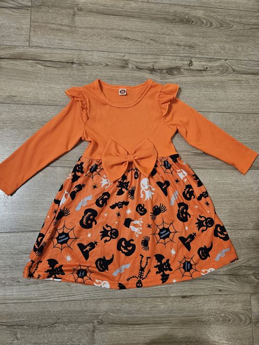 Pomaranczowa Sukienka na halloween