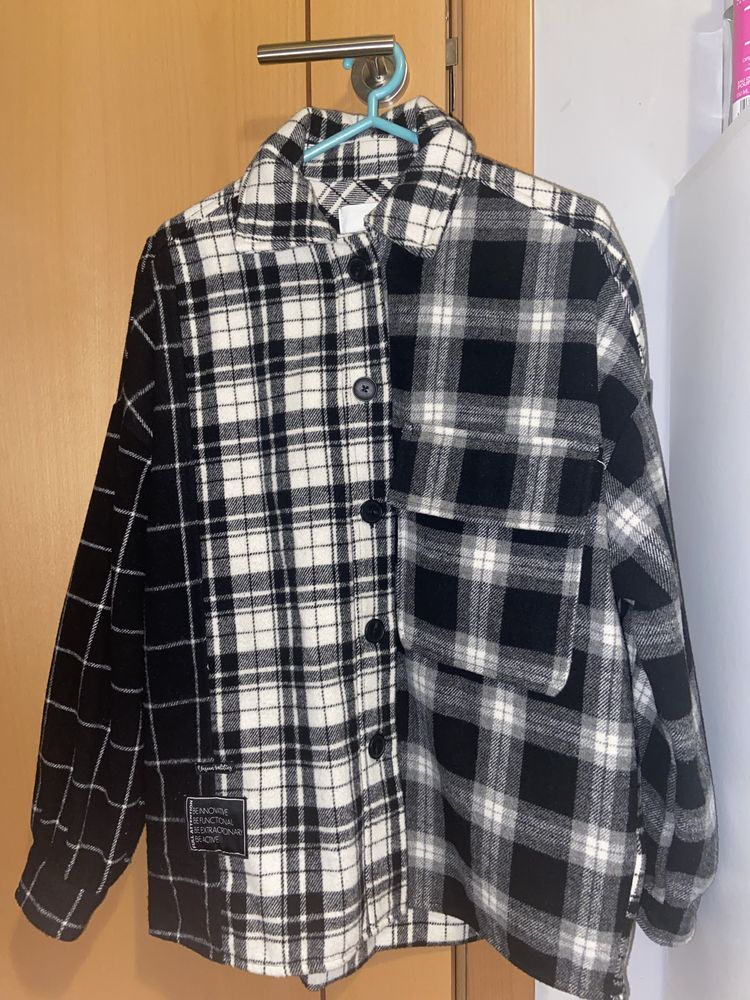 Casaco inverno preto e branco