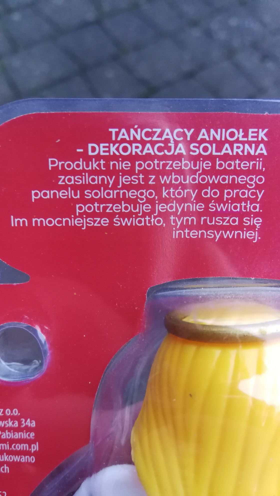 Tańczący aniołek solarny dekoracja