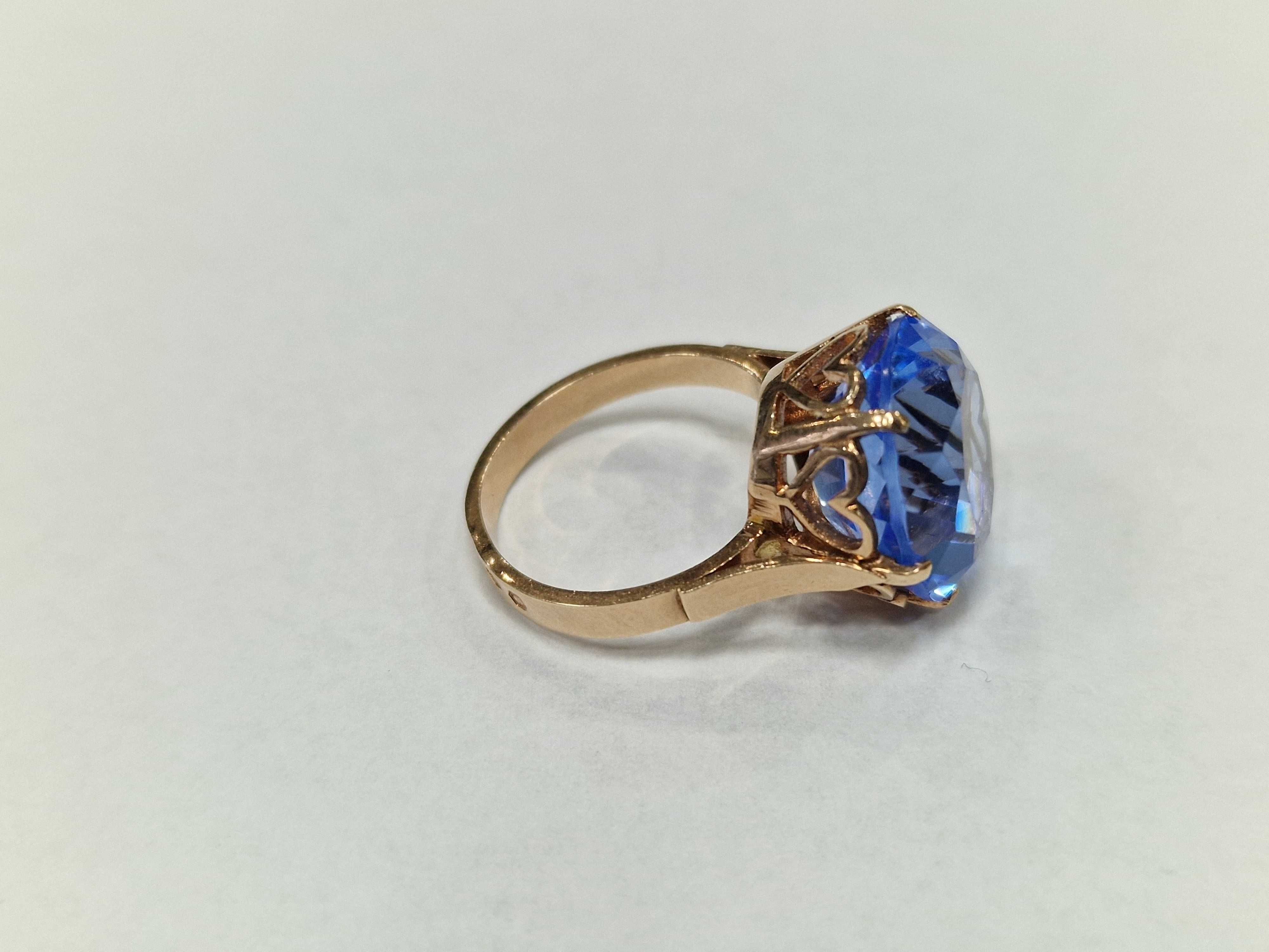 WARMET! Złoty pierścionek/ 585/ 6.26 gram/ R14/ Kwarc 10.67 CT/ wycena