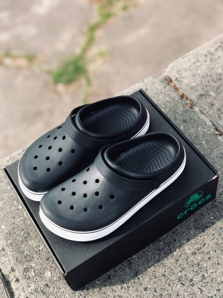 Мужские летние черные крокс Crocs bayaband black