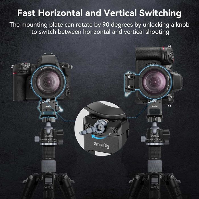 SMALLRIG 4306 Obrotowa płyta montażowa Nikon Z, Arca, płytki MFT RC2