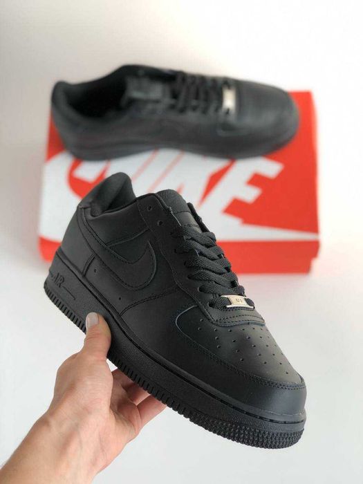 Мужские кроссовки Nike Air Force 1 "Black" low classic. Размеры 40-45