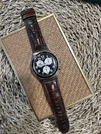 Relógio da Swatch com Mostrador em Preto e braçadeira em Couro