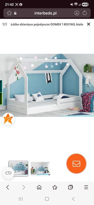 Łóżeczko dziecięce 80x160 DOMEK 1