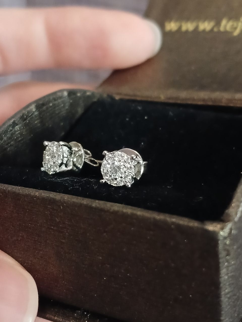 Серьги сережки золотые с бриллиантами 750Пр белое золото 2г, 0,3 Карат