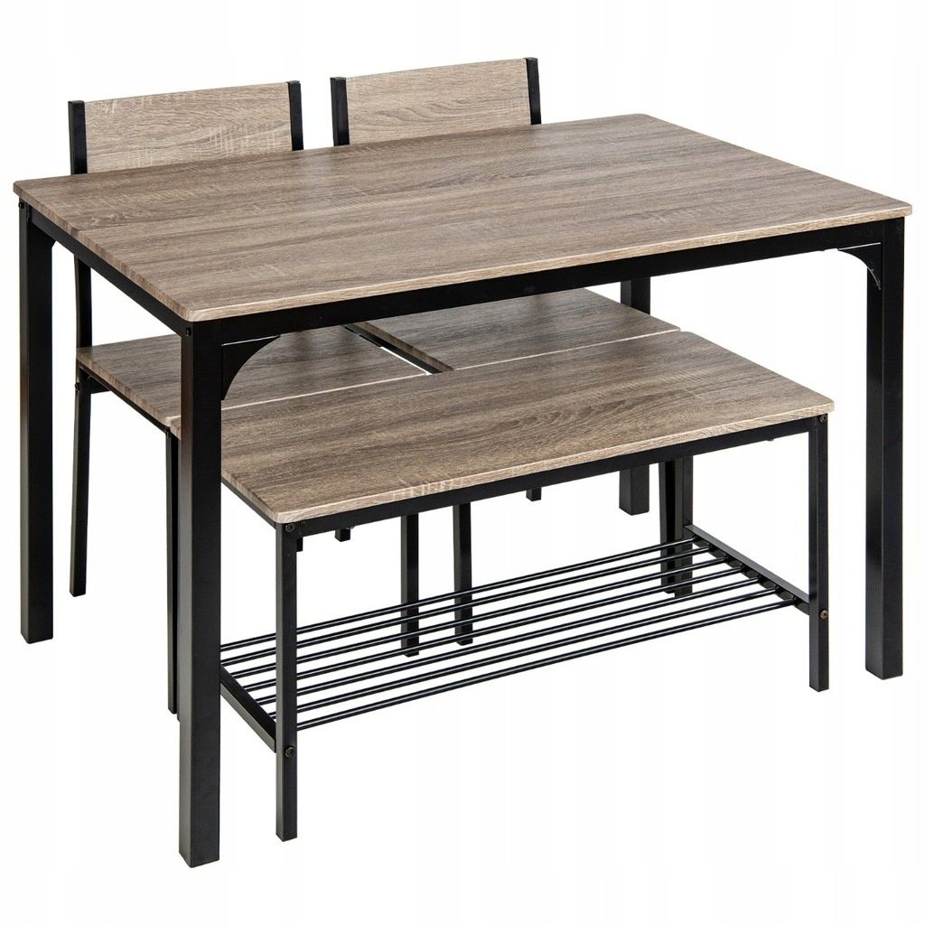Zestaw mebli, stół plus 2x krzesło plus ławka