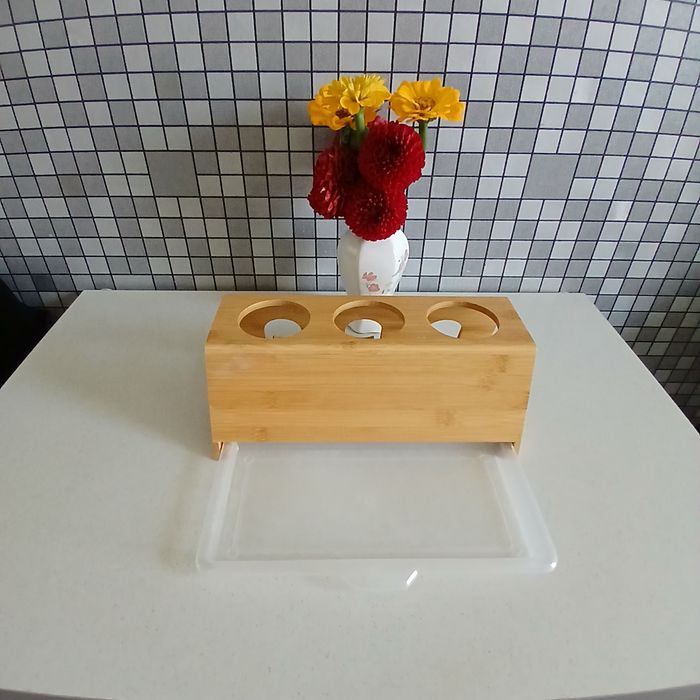 Kesper 58650 Stojak na butelki z tacką ociekową, 32 x 17,5 x 12 cm