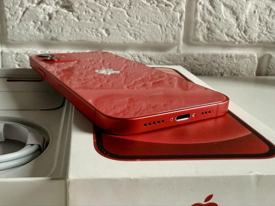 Iphone 12 Product Red 64GB, kondycja baterii 100%, Face ID działa