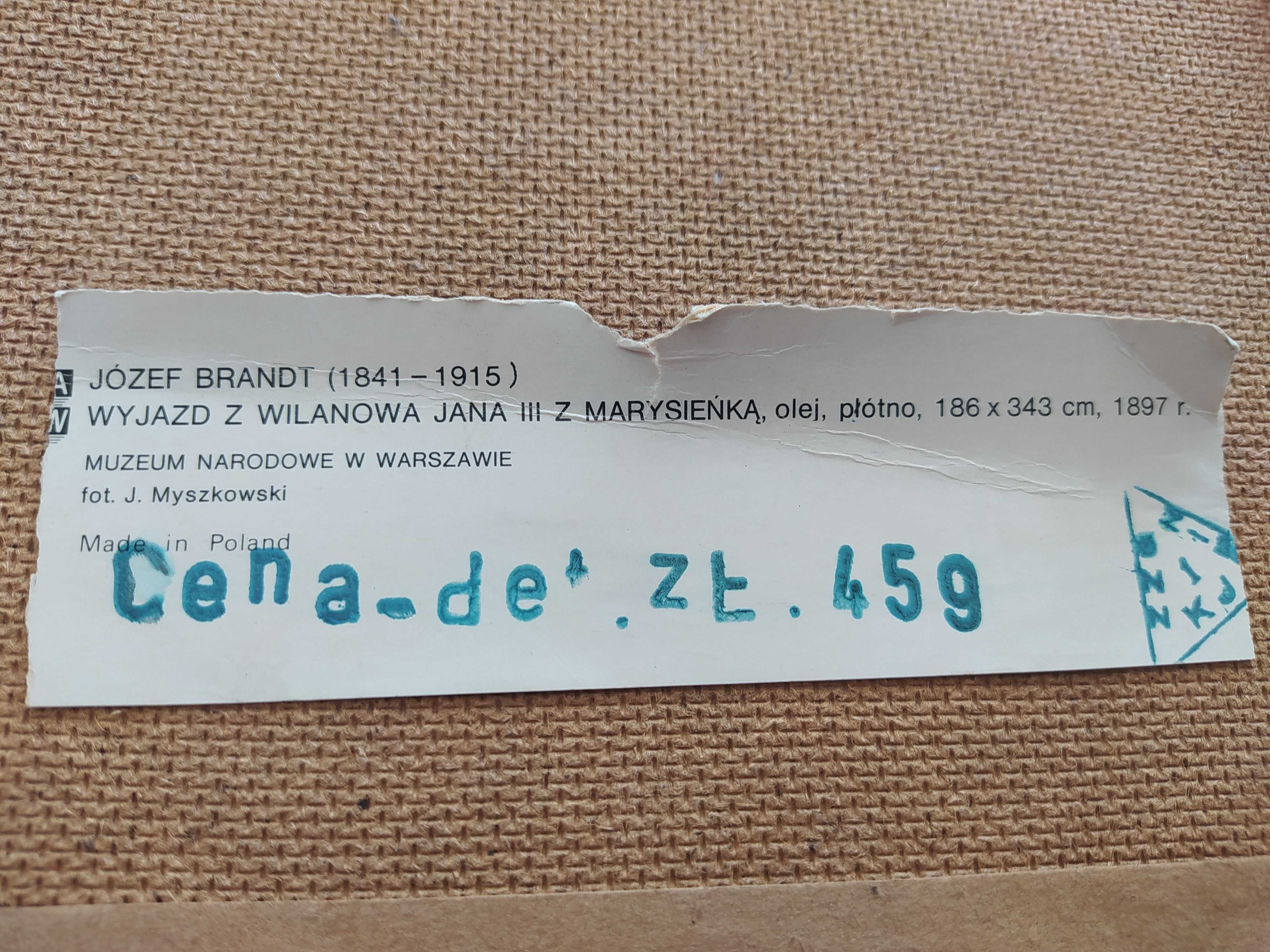 Obraz reprodukcja Olej Płótno Józef Brandt Wyjazd z WIlanowa
