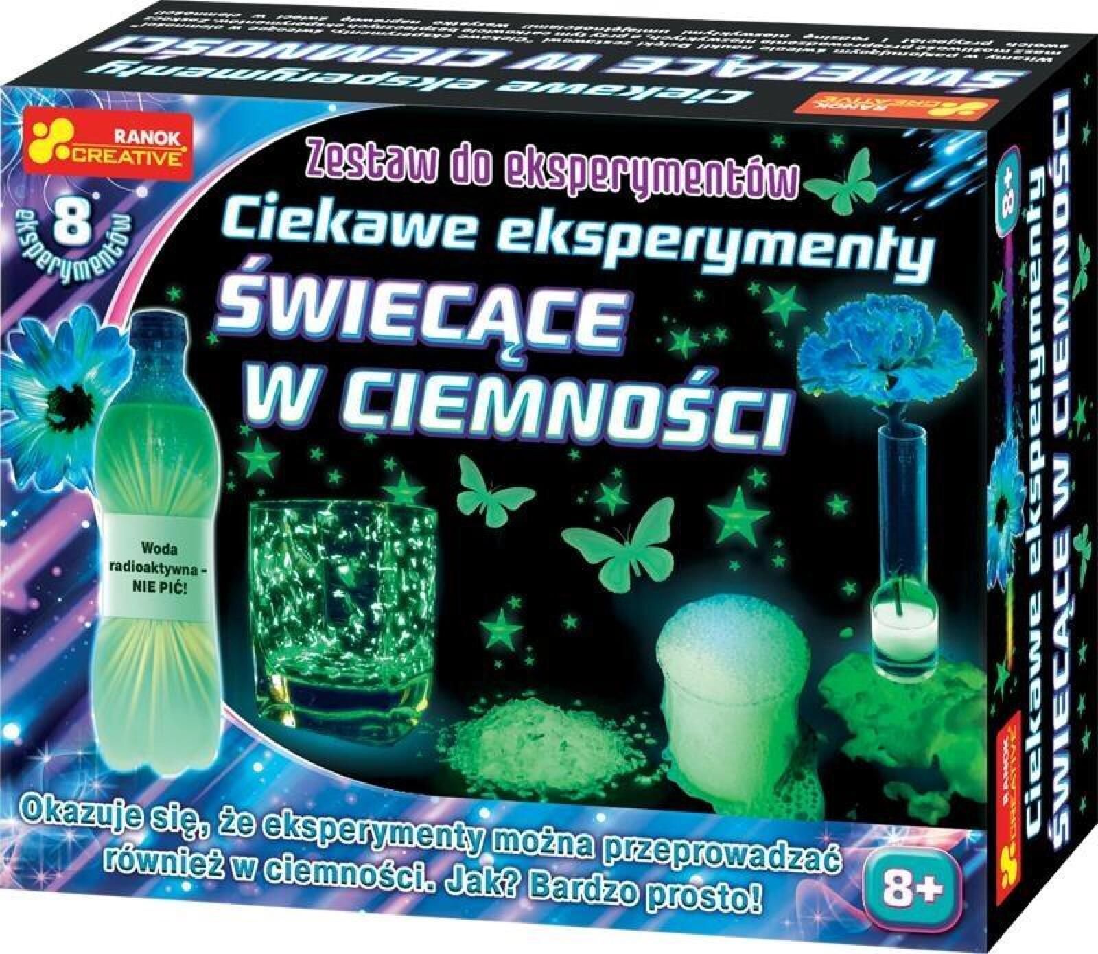 Ciekawe eksperymenty świecące w ciemności pudełko,18,5x23x7,5 cm