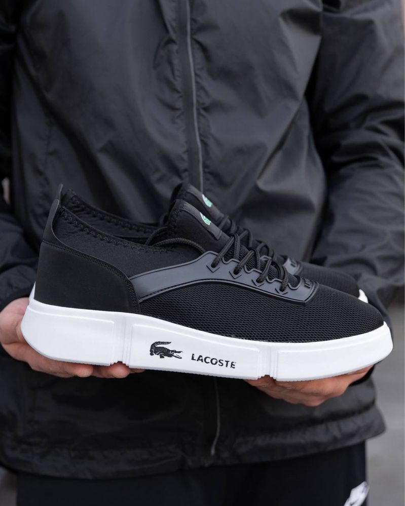 Мужские кроссовки лакоста Lacoste Black White 40,41,42,43,44