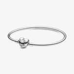 Pulseira Bangle Coração Logo Pandora em Prata de Lei S925 Nova
