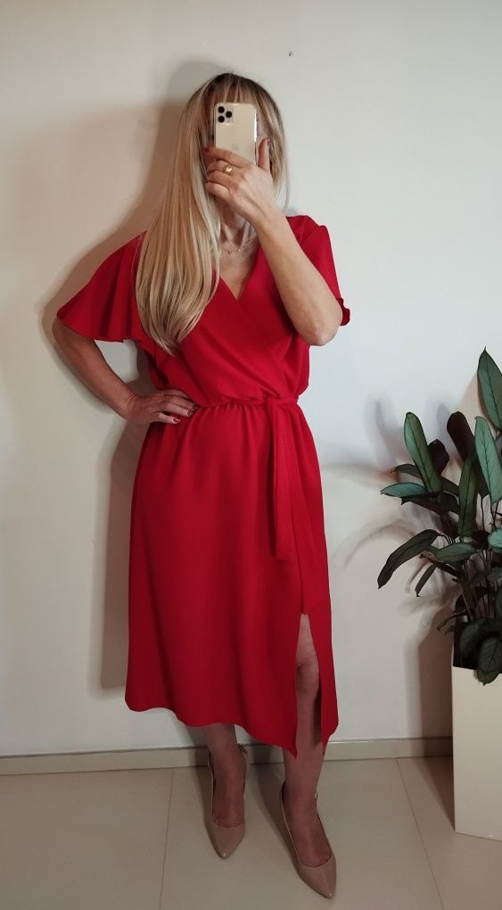 Sukienka 3xl czerwona komunia chrzest wesele
