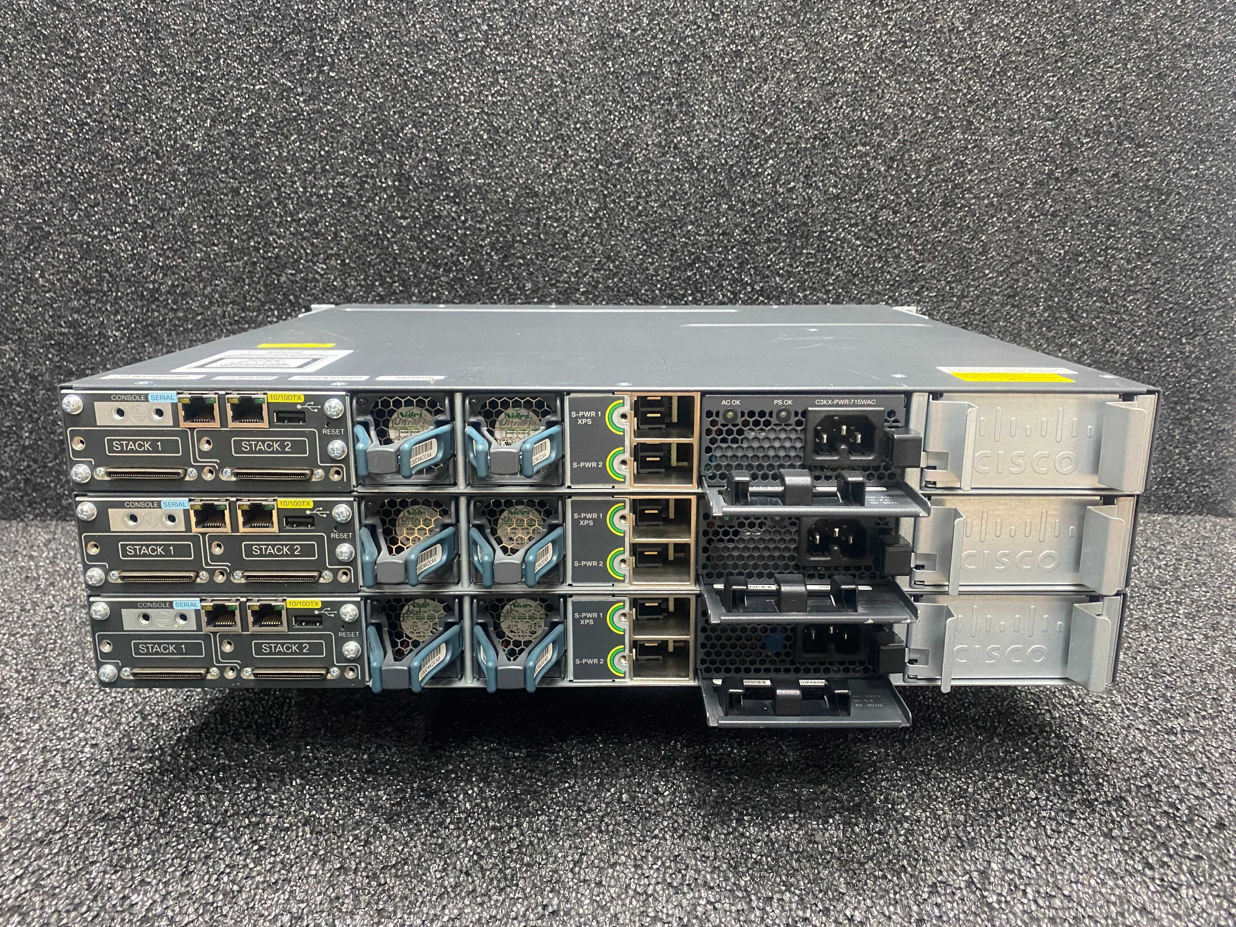 Гігабітний комутатор Cisco WS-C3750X-48P-S з PoE+ (435 Вт)