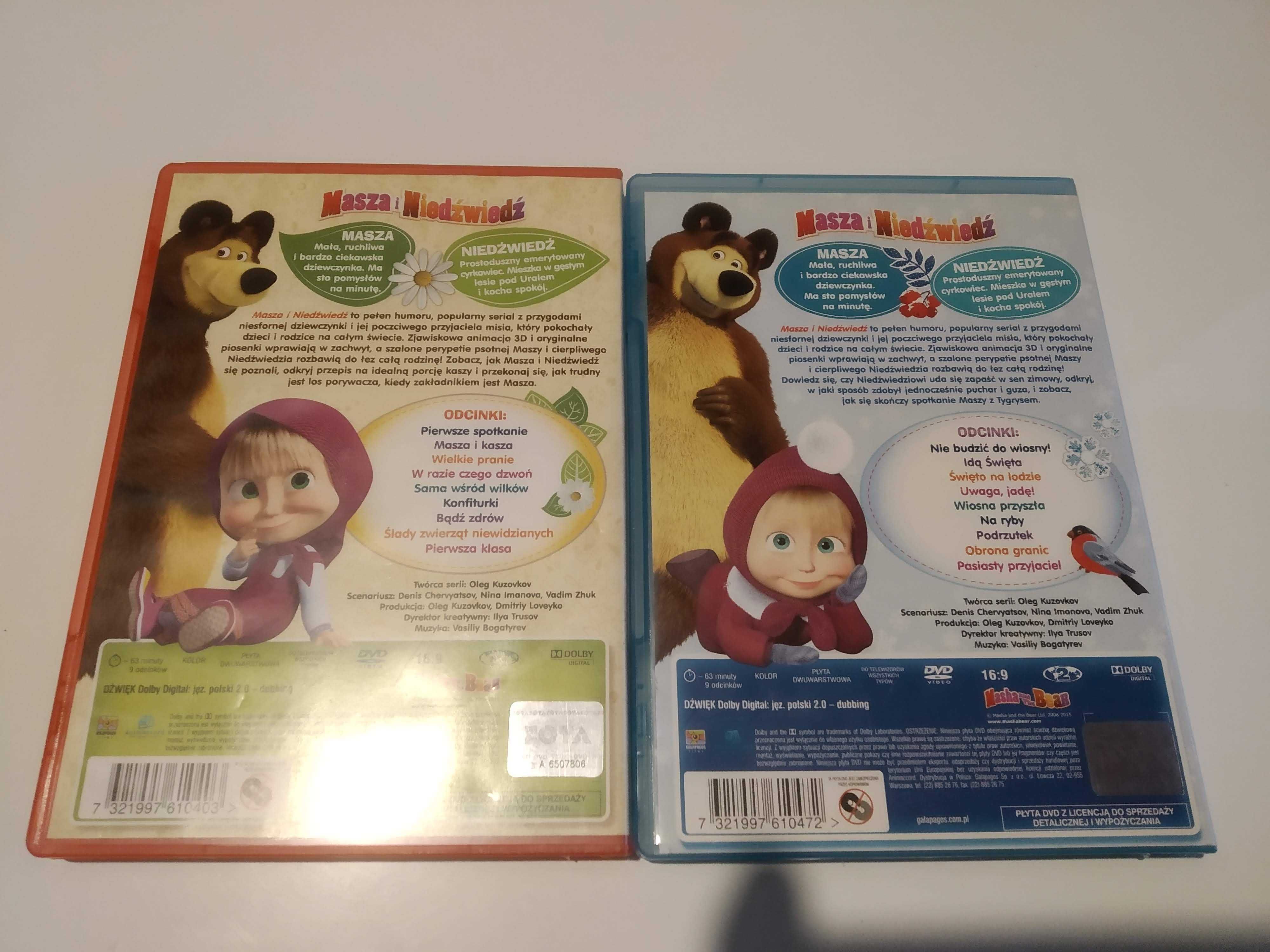 Zestaw bajek Masza i Niedźwiedź Peppa Smerfy Piosenki i inne na  DVD