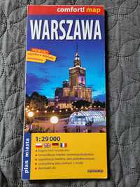 Mapa miast Warszawa. Comfort map. Stan bardzo dobry.