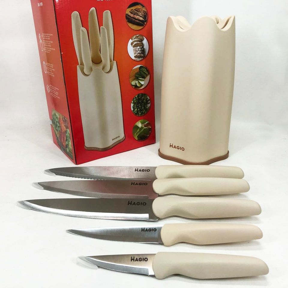 Кухонний набір ножів 5шт Magio MG-1096 набор ножей кухонный
