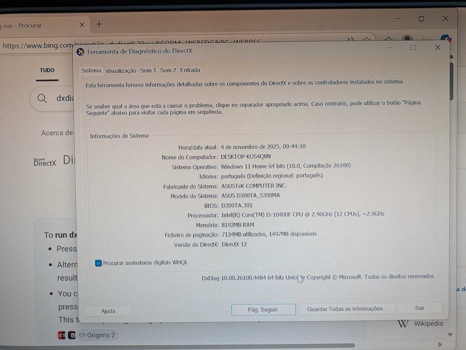 Computador Asus com processador Intel i5