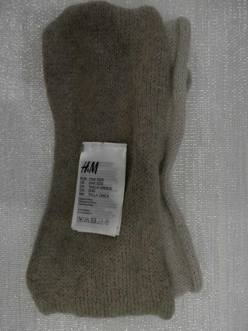 Opaska H&M na Uszy Zimowa Dzianinowa Beżowa Wełniana Moherowa