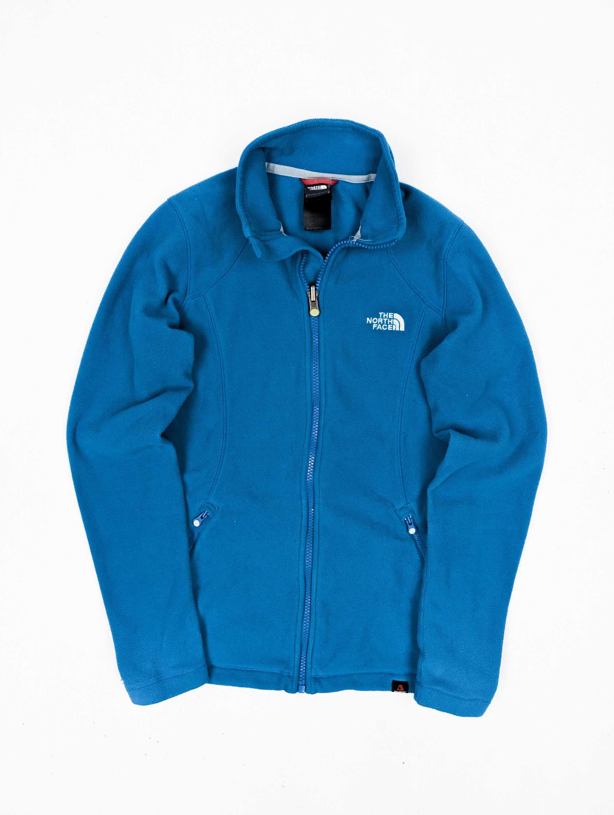 The North Face niebieska bluza XS logo